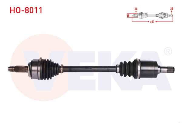 VEKA HO-8011 | Komple Aks Sol Ön Honda Civic Ix 1.6İ 5 A-T Uzunluk 617 mm 2012-2016