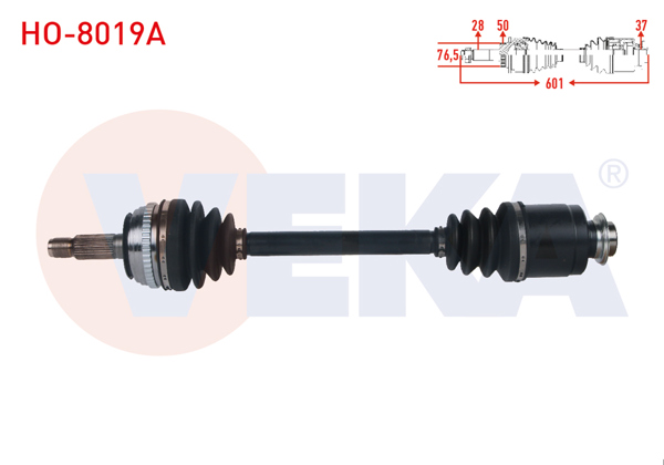 VEKA HO-8019A | Komple Aks Sol Ön ABS'li 50 Dıs Uzunluk 601mm Honda Cr-V I 2.0İ 16V A-T / M-T 1995-2002