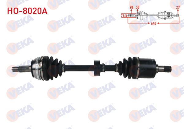 VEKA HO-8020A | Komple Aks Sağ On ABS li 50 Dıs Uzunluk 640mm Honda Cr-V I 2.0İ 16V A-T / M-T 1995-2002