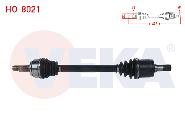 VEKA HO-8021 | Komple Aks Sol Ön Uzunluk 675mm Honda Cr-V IV 1.6İ Dtec M-T 2012-2014