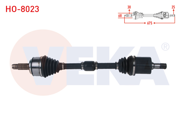 VEKA HO-8023 | Komple Aks Sol Ön Uzunluk 675mm Honda Hr-V (Ru) 1.5 I-Vtec A-T 2016 -