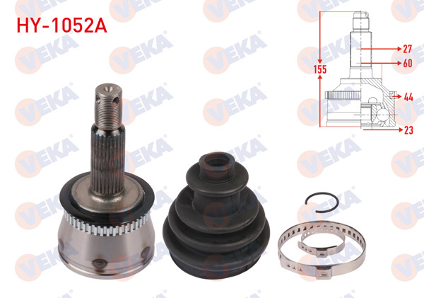 VEKA HY-1052A | Aks Kafası Sol-Sağ On Dıs ABS'li 44 Dıs Uzunluk 155mm Hyundai Elantra 1.6İ A-T 2001-2007