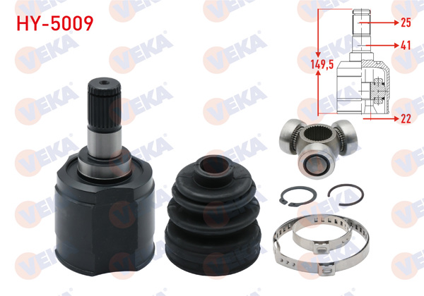 VEKA HY-5009 | Aks Kafası Sol-Sağ On Ic Hyundai Accent Era 1.4İ 16V 25X22x41 Uzunluk 149,5 mm 2006-2012