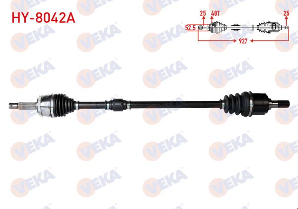 VEKA HY-8042A | Komple Aks Ön Sağ Hyundai Accent Blue 1.4 Cvvt M-T ABS'li 48 Dıs Uzunluk 927mm 2012 -