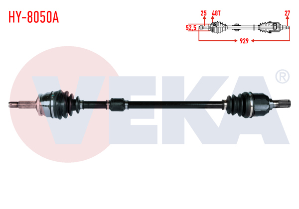 VEKA HY-8050A | Komple Aks Sag On Hyundaı Accent Blue 1.6 CRDI 4 İleri A-T ABS li 48 Dıs Uzunluk 929mm 2012 -