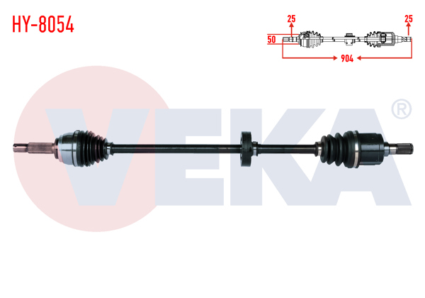 VEKA HY-8054 | Komple Aks Sağ On Hyundai Accent I (X-3) 1.3İ Uzunluk 904mm 1994-2000