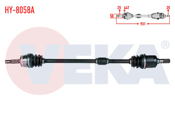 VEKA HY-8058A | Komple Aks Sağ On Kia Cerato (Ld) 1.6İ A-T ABS'li 44 Dıs Uzunluk 931mm 2004-2012