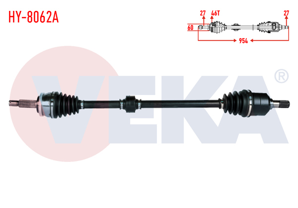 VEKA HY-8062A | Komple Aks Sağ On Hyundai i30 (Fd) 1.6 CRDI M-T ABS li 46 Dıs Uzunluk 954mm 2007-2011