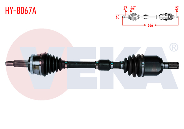 VEKA HY-8067A | Komple Aks Sol Ön Hyundai i30 (Gd) 1.6 CRDI ABS'li 46 Dıs A-T Uzunluk 666mm 2011-2017