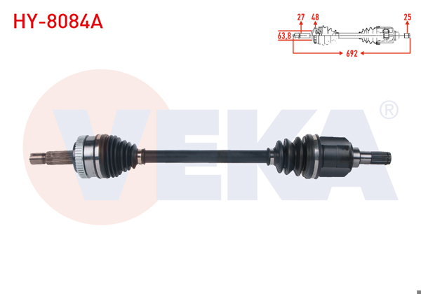 VEKA HY-8084A | Komple Aks Sol Ön ABS li 48 Dıs Uzunluk 692mm Hyundai Ix35 1.6 GDI M-T 4X2 2010-/ Kia Sportage 1.6 GDI M-T 4X2 2010 -