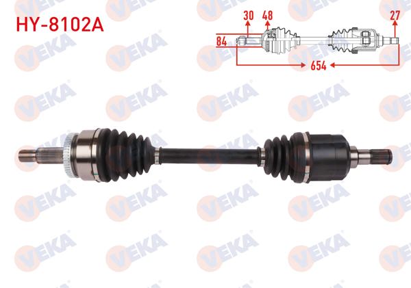 VEKA HY-8102A | Komple Aks Sol Ön ABS li 48 Dıs Uzunluk 654mm Hyundai Tucson (Tle) 1.6 T-GDI 2015-2020