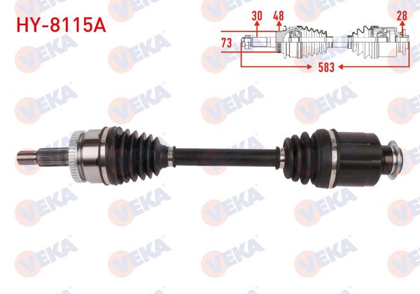 VEKA HY-8115A | Komple Aks Sağ On ABS'li 48 Dıs Uzunluk 583mm Hyundai Tucson 2.0 CRDI Hybrıd A-T 2015-2020 / Kia Sportage IV 2.0 CRDI A-T 2018-2022