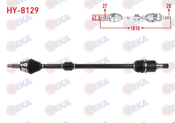 VEKA HY-8129 | Komple Aks Sağ On Uzunluk 1010mm Hyundai Elantra 1.6 CRDI A-T 2016 -