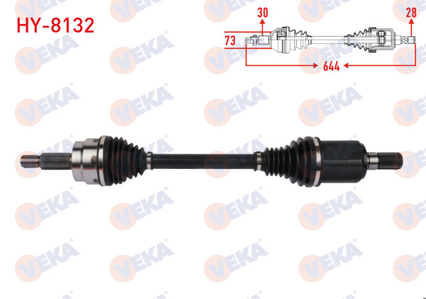VEKA HY-8132 | Komple Aks Sol Ön Uzunluk 644mm Hyundai Tucson 1.6 CRDI 2020 -