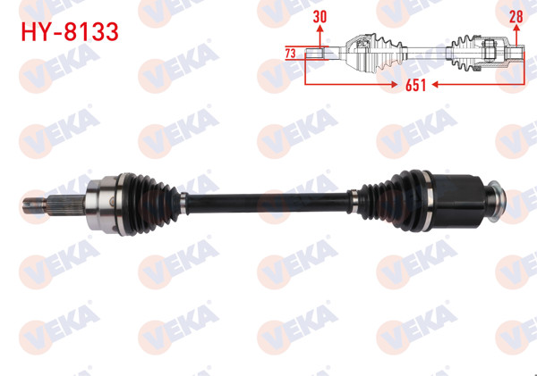 VEKA HY-8133 | Komple Aks Sağ On Uzunluk 651mm Hyundai Tucson 1.6 CRDI 2020 -