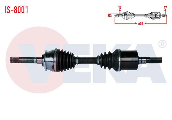 VEKA IS-8001 | Komple Aks Sol-Sağ On Isuzu D-Max (8Dh) 2.5 D 4X4 Uzunluk 602mm 2002-2012