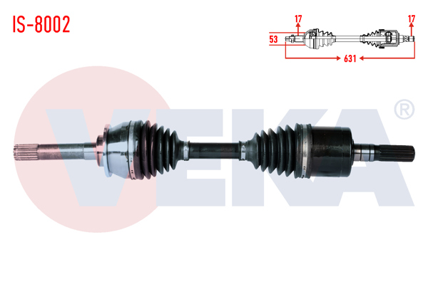 VEKA IS-8002 | Komple Aks Sol-Sağ On Isuzu D-Max 2.5 D 4X4 Uzunluk 631mm 2012 -