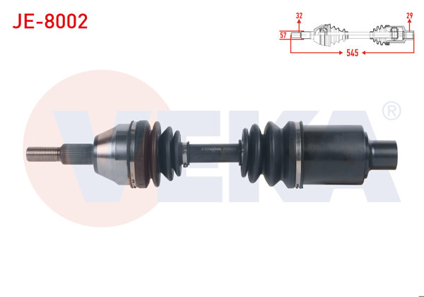 VEKA JE-8002 | Komple Aks Sağ On Uzunluk 545mm Jeep Cherokee 2.8 Crd 2008-2013 / Dodge Nitro 2.8 Crd 2007 -