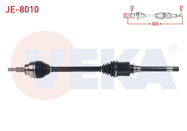 VEKA JE-8010 | Komple Aks Sağ On Uzunluk 1035mm Jeep Grand Cherokee IV (Wk,Wk2) 3.0 Crd 2010 -