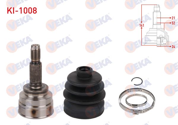 VEKA KI-1008 | Aks Kafası Sol-Sağ On Dıs 24X21x52 Uzunluk 141mm Kia Rio I 1.3 2000-2005