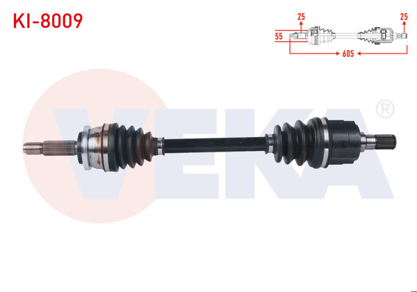 VEKA KI-8009 | Komple Aks Sol Ön Uzunluk 605mm Kia Picanto (Ja) 1.25 Mpı M-T 2017 -