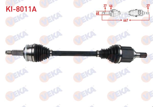 VEKA KI-8011A | Komple Aks Sol Ön Uzunluk 667mm ABS'li 46 Dıs Kia Ceed 1.6 CRDI A-T 2006-2012