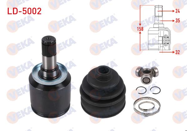 VEKA LD-5002 | Aks Kafası Sol-Sağ On Ic 24X22x35 Uzunluk 158mm Lada Samara 1500 1986-1994 / Vega 1.5-1.6 2000 -