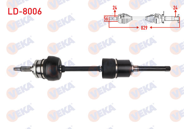 VEKA LD-8006 | Komple Aks Sağ On Uzunluk 829mm Lada Nıva (Yeni Model) 1.7 M-T 2000-2015