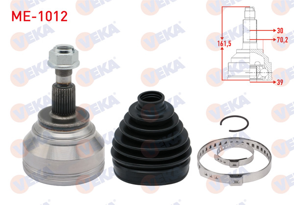 VEKA ME-1012 | Aks Kafası Sol-Sağ On Dıs Mercedes Gl Serisi (X166) 350 CDI 30X39x70,2 Uzunluk 161,5mm 2012 -