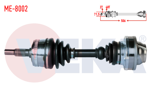 VEKA ME-8002 | Komple Aks Sol-Sağ On Mercedes Vito (638) 108 CDI ABS'li 48 Dıs Uzunluk 506mm 1997-2003