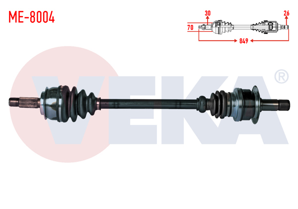 VEKA ME-8004 | Komple Aks Sol-Sağ Arka Mercedes Vito (W639) 111 CDI Uzunluk 849mm 2003-2014