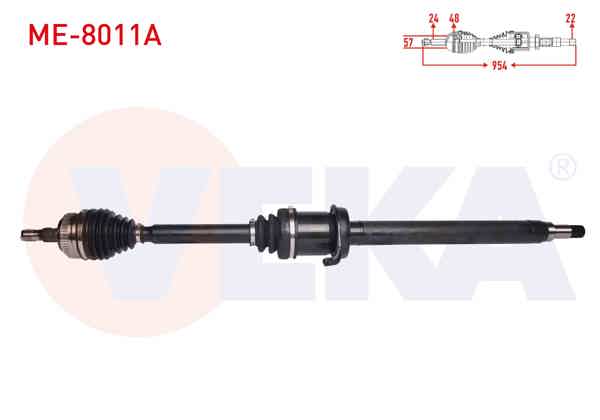 VEKA ME-8011A | Komple Aks Sağ On ABS'li 48 Dıs Uzunluk 954 mm Mercedes A Serisi (W168) A 160 A-T / M-T 1997-2004 / Vaneo (414) 1.7 CDI M-T 2002-2005
