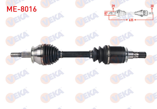 VEKA ME-8016 | Komple Aks Sol-Sağ On Uzunluk 635mm Mercedes X 250 D (470) 2017-/ Nissan Navara Np300 (D23) 2.3 DCI 2015 -