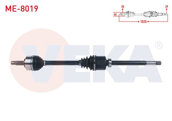 VEKA ME-8019 | Komple Aks Sağ On Uzunluk 1020mm Mercedes Vito (W447) 111 CDI-114 CDI-116 CDI 2014 -