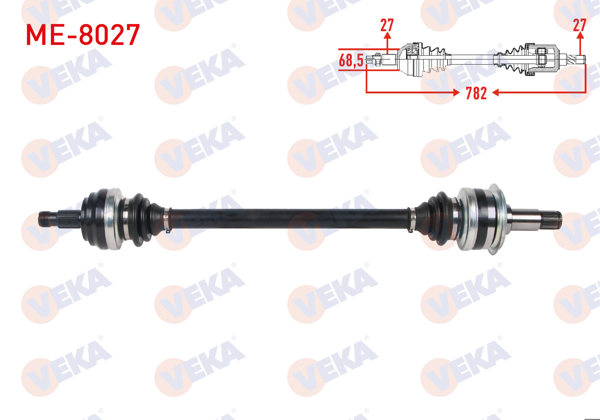 VEKA ME-8027 | Komple Aks Sol-Sağ Arka Uzunluk 782mm Mercedes C Serisi (W205) C 180-C 200 D-C 220 D A-T 2015 -