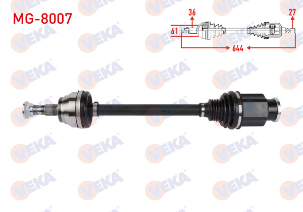 VEKA MG-8007 | Komple Aks Sağ Arka Uzunluk 644mm Mg 4 2022 -