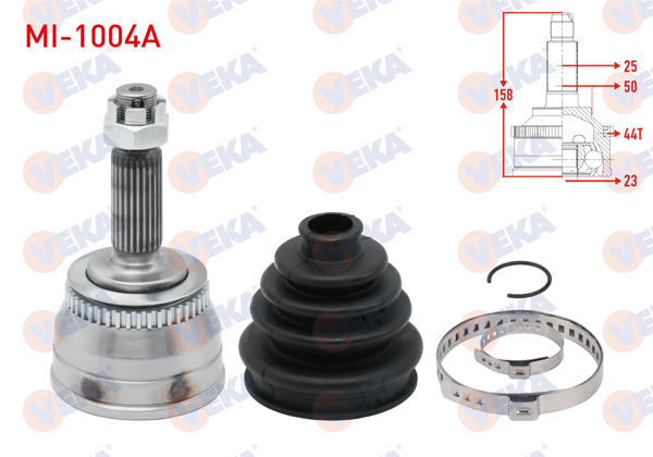 VEKA MI-1004A | Aks Kafası Sol-Sağ On Dıs 25X23x50 ABS li 44 Dıs Uzunluk 158mm Hyundai Accent Admıre 1.5 CRDI 2003-2006