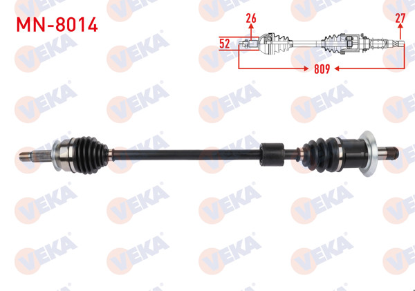 VEKA MN-8014 | Komple Aks Sol Arka Uzunluk 809mm Mini Cooper Countryman (R60) 1.6 M-T-2011-2016