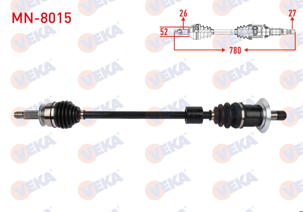 VEKA MN-8015 | Komple Aks Sağ Arka Uzunluk 780mm Mini Cooper Countryman (R60) 1.6 M-T-2011-2016