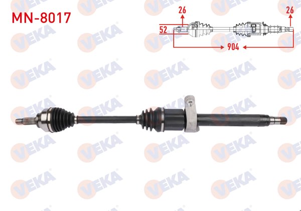 VEKA MN-8017 | Komple Aks Sağ On Uzunluk 904mm Mini Cooper Countryman (R60) 2010-2016