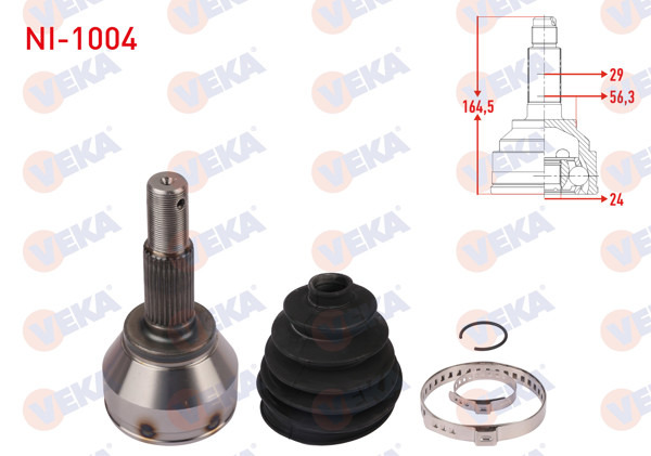 VEKA NI-1004 | Aks Kafası Sol-Sağ On Dıs Uzunluk 164,5mm Nissan Juke (F15) 1.6 M-T 2010 -