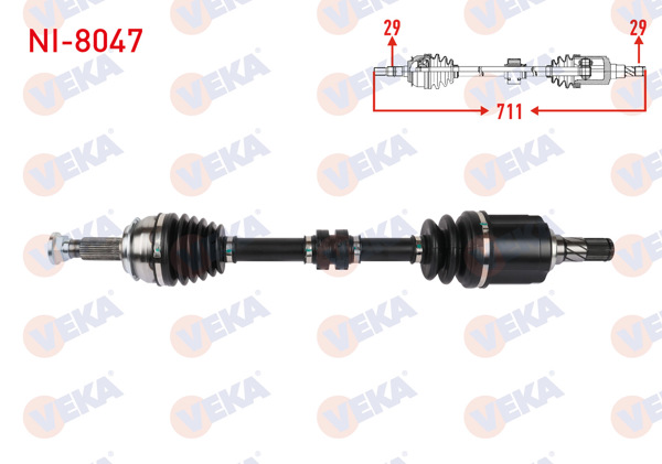 VEKA NI-8047 | Komple Aks Sol Ön Uzunluk 711mm Nissan X-Traıl (T33) 2022 -
