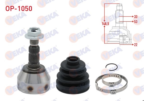 VEKA OP-1050 | Aks Kafası Sol-Sağ On Dıs Opel Astra H 1.4İ 33X22x53 Uzunluk 149,5 mm 2004-2010