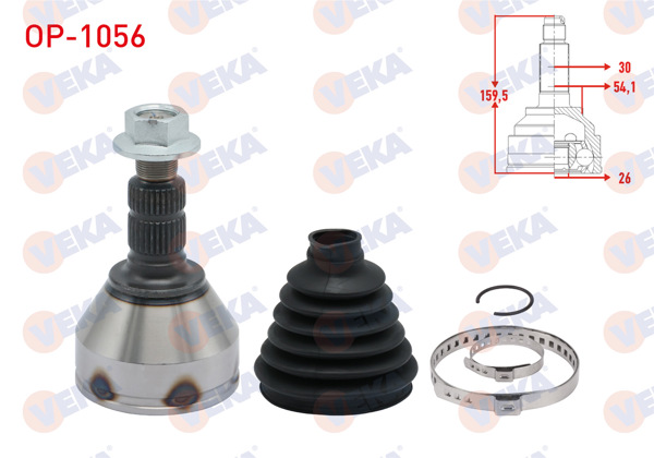 VEKA OP-1056 | Aks Kafası Sol-Sağ On Dıs Opel Insignia 1.6 T 30X26x53.8 Uzunluk 160mm 2008 -