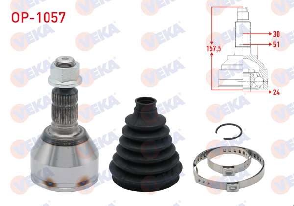 VEKA OP-1057 | Aks Kafası Sol-Sağ On Dıs Opel Insignia 1.6 (A16xer) 30X24x52 Uzunluk 158mm 2008 -