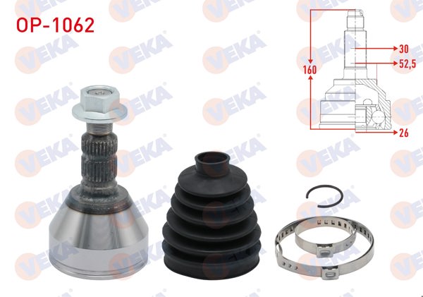 VEKA OP-1062 | Aks Kafası Sol-Sağ On Dıs Opel Insignia 2.0 CDTI 30X26x52,5 Uzunluk 160mm 2008 -