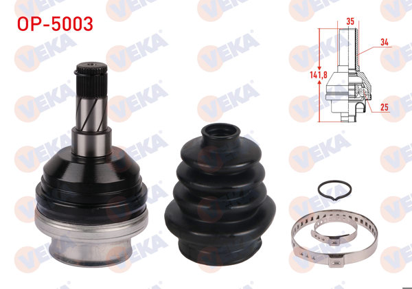 VEKA OP-5003 | Aks Kafası Sol-Sağ On Ic Opel Vectra B 1.8İ 16V 34X25x35 Uzunluk 142,2mm 1995-2003