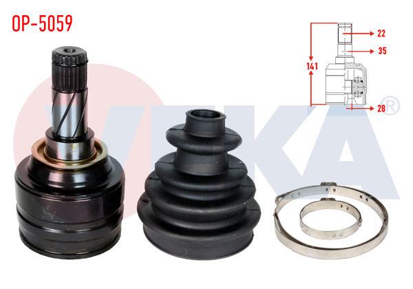 VEKA OP-5059 | Aks Kafası Sol-Sağ On Ic Opel Corsa B 1.0İ 22X28x35 Uzunluk 141 mm 1993-2000