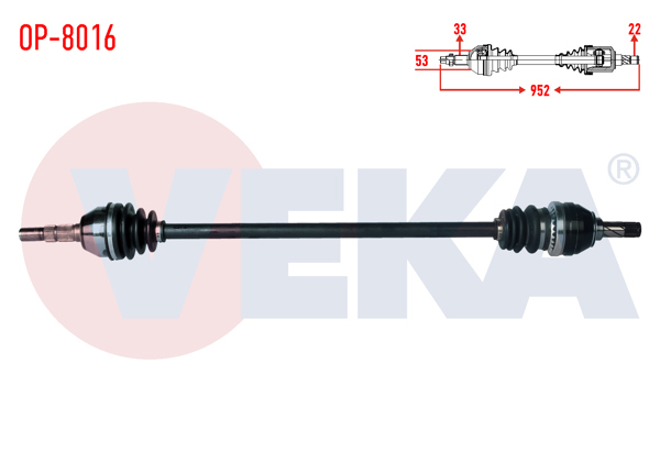 VEKA OP-8016 | Komple Aks Sağ On Opel Astra H 1.4İ Uzunluk 952mm 2004-2010