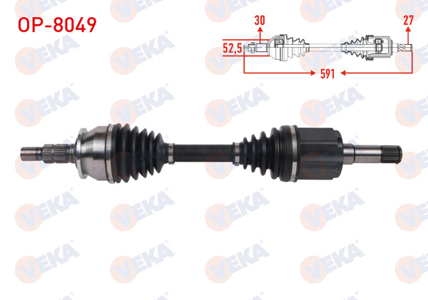 VEKA OP-8049 | Komple Aks Sol Ön Uzunluk 591mm Opel Astra J 1.6 T A-T 2009-2016
